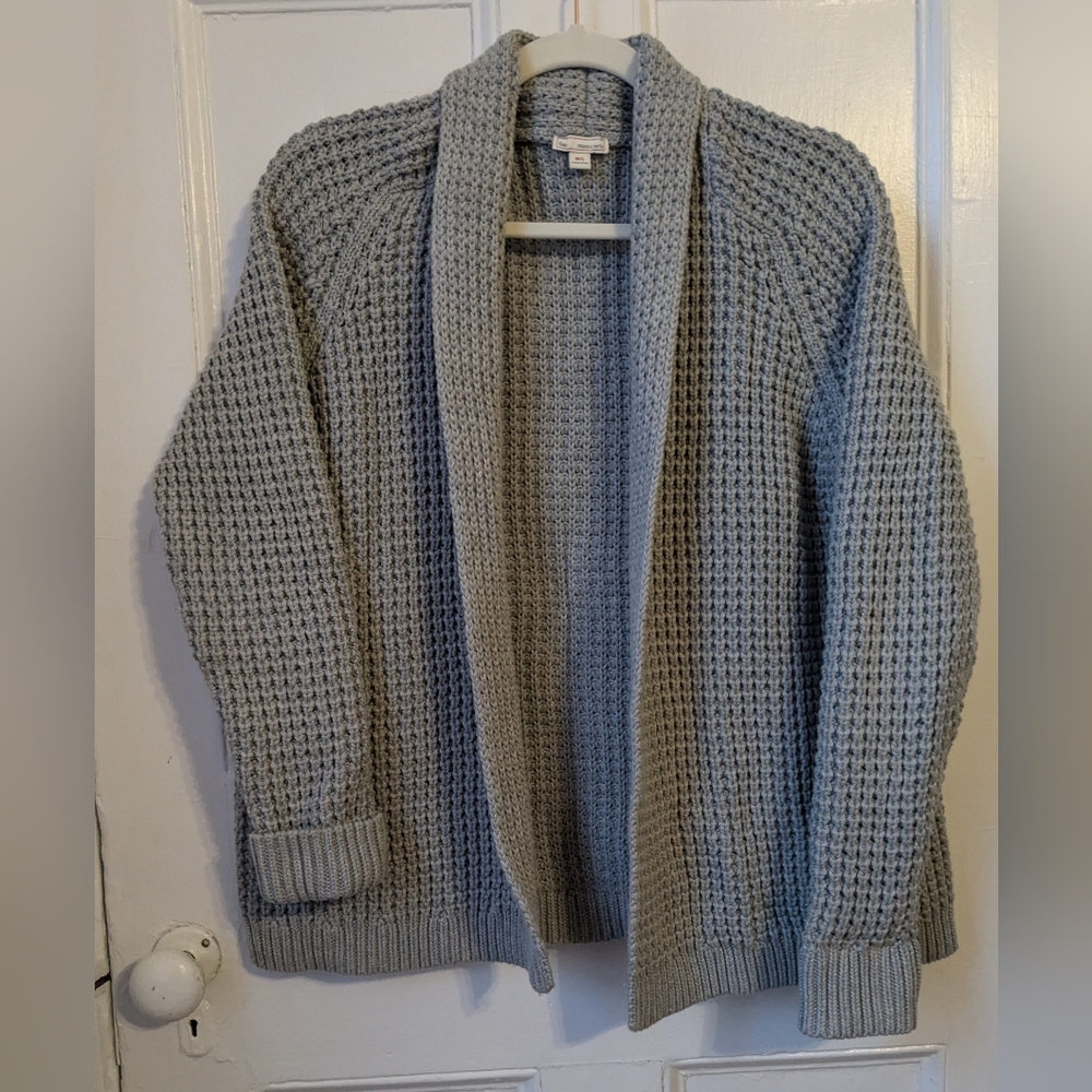 Gap Cotton Shaker Knit Grey Cardigan Cozy Classic - Size M/L